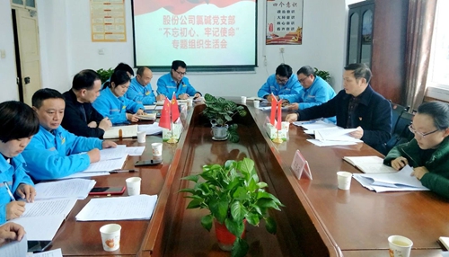 向宇飛列席指導(dǎo)股份公司氯堿黨支部“不忘初心、牢記使命”專題組織生活會